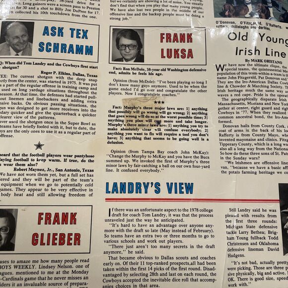 RARE VINTAGE 23x34 1978 Super Bowl VII Champions Dallas Cowboys Two-Sided Poster - Picture 13 of 16